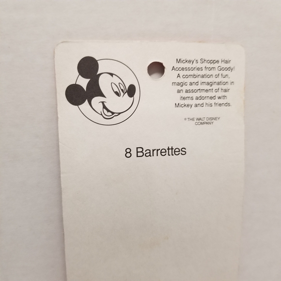 Goody Hair Barrettes Clips Vintage 1991 8 Snap Tight Disney Plastic Pin New - Picture 4 of 6